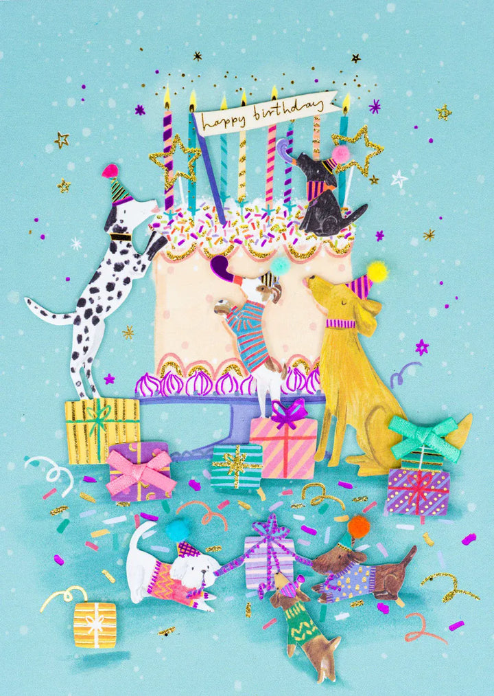 Niquea.D Cards Dogs With Cake Birthday Card