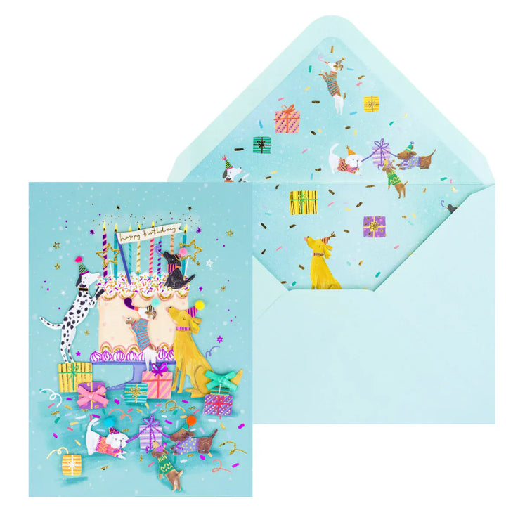 Niquea.D Cards Dogs With Cake Birthday Card