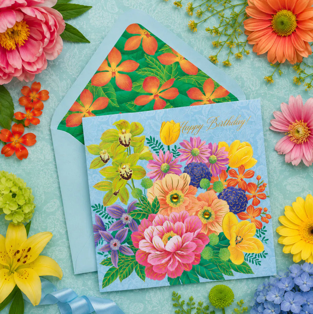 Niquea.D Cards Floral In Vase Pop-Up Birthday Card