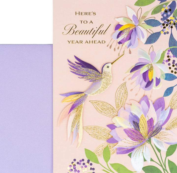 Niquea.D Cards Fuchsias Hummingbird Birthday Card