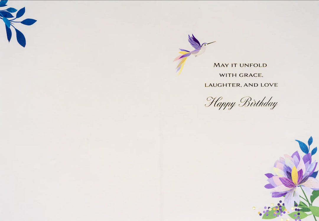 Niquea.D Cards Fuchsias Hummingbird Birthday Card