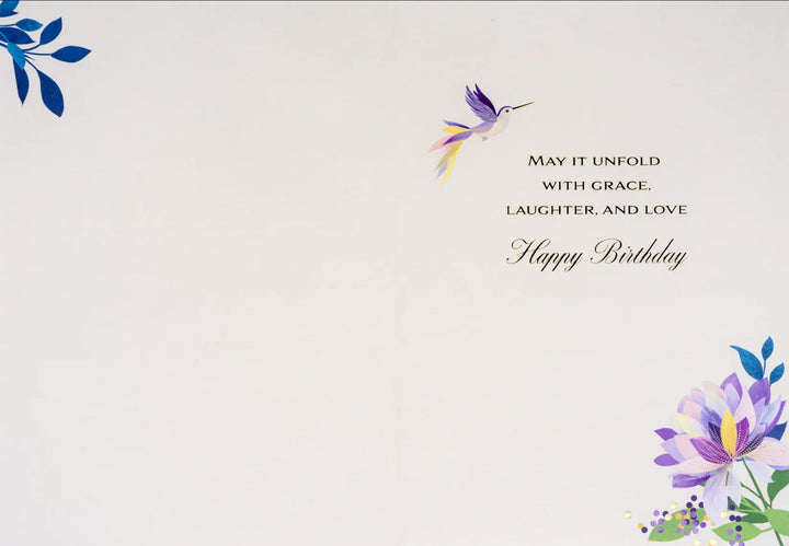 Niquea.D Cards Fuchsias Hummingbird Birthday Card