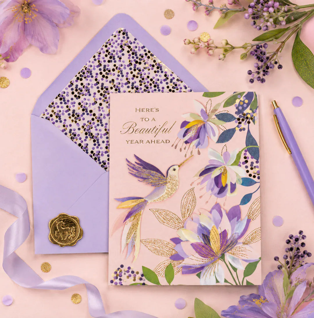 Niquea.D Cards Fuchsias Hummingbird Birthday Card