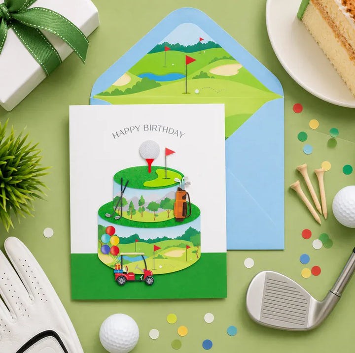 Niquea.D Cards Golf Cake Birthday Card
