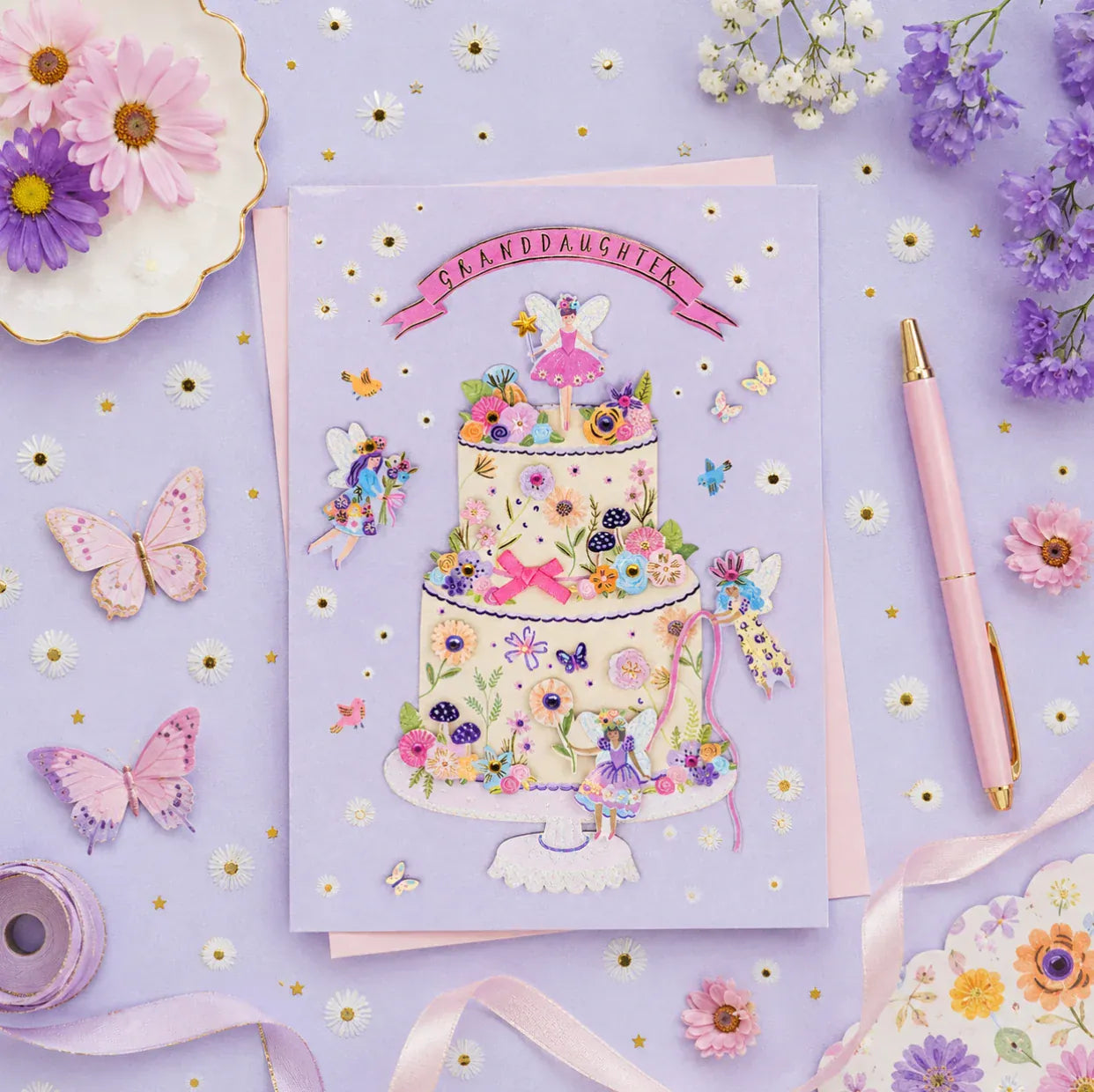 Niquea.D Cards Granddaughter Fairy Cake Birthday Card