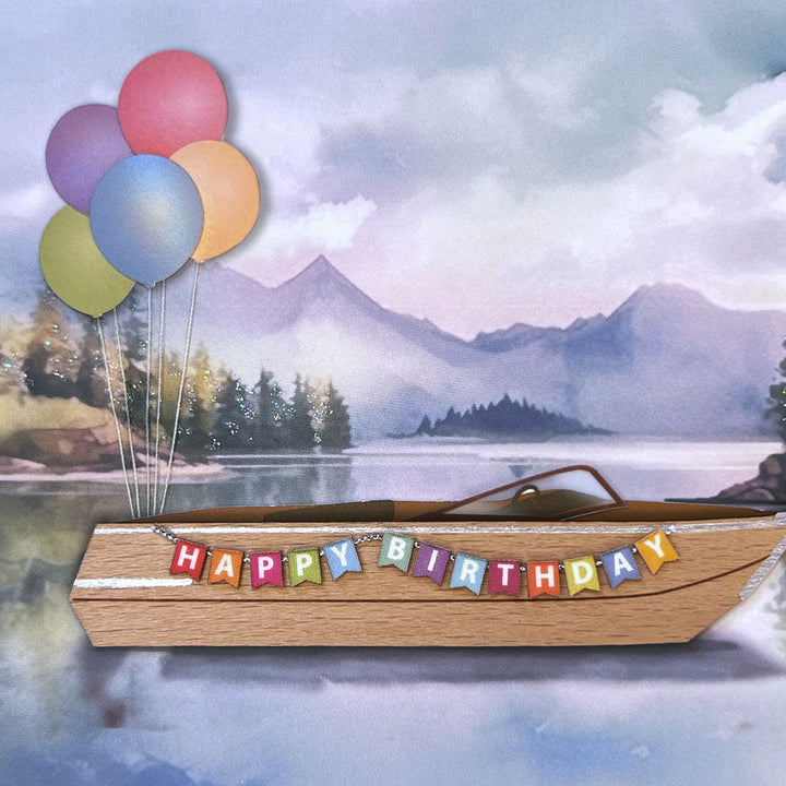 Niquea.D Cards Handmade Boat Scene Birthday Card