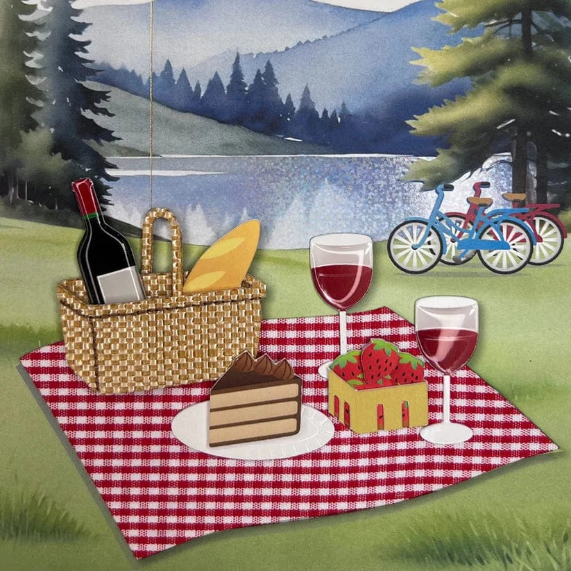 Niquea.D Cards Handmade Picnic Scene Husband Birthday Card