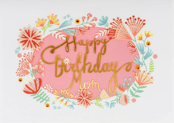 Niquea.D Cards Laser Cut Floral Mom Birthday Card