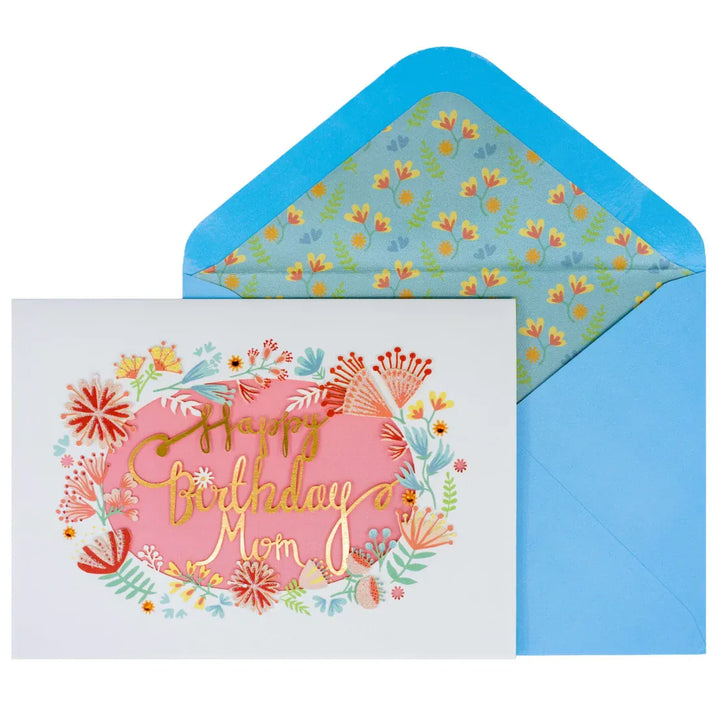 Niquea.D Cards Laser Cut Floral Mom Birthday Card