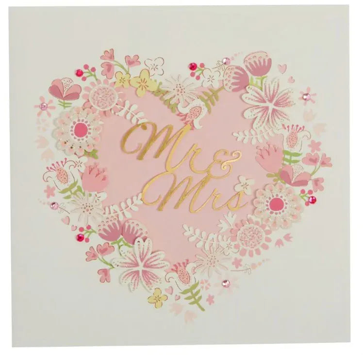 Niquea.D Cards Laser Cut Heart Wreath Wedding Card