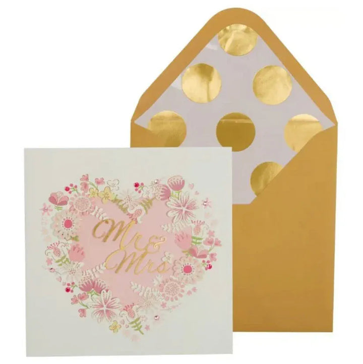 Niquea.D Cards Laser Cut Heart Wreath Wedding Card