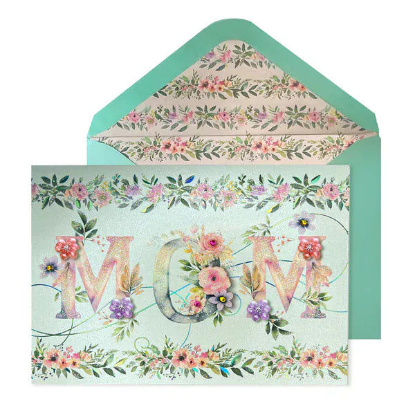 Niquea.D Cards MOM Lettering with Vellum Flowers Mother's Day Card