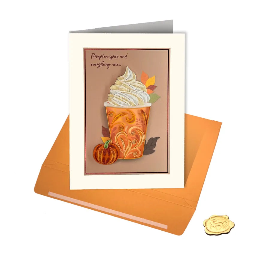 Niquea.D Cards Pumpkin Spice Latte Thanksgiving Card