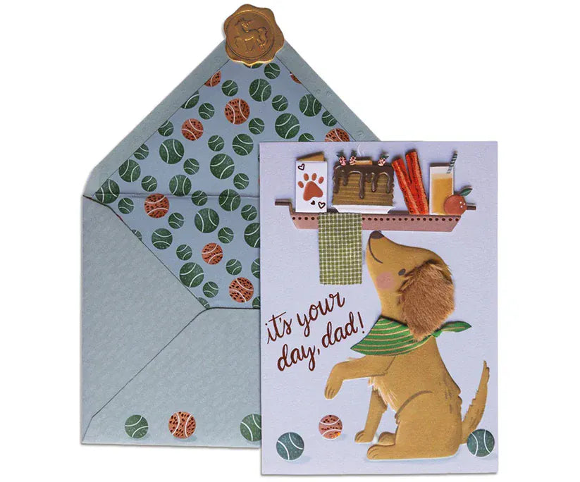 Niquea.D Cards Puppy Bringing Breakfast Father's Day