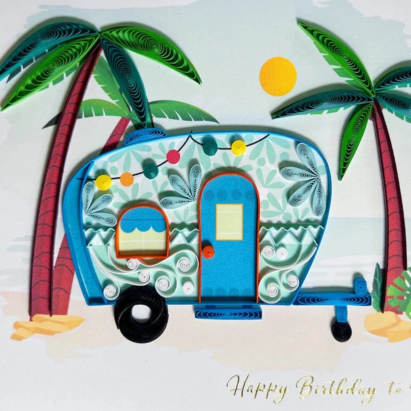 Niquea.D Cards Quilled Camper Birthday Card