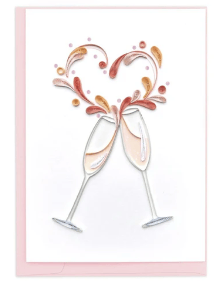 Niquea.D Cards Quilled Champagne Glasses Friendship Card