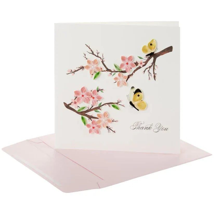 Niquea.D Cards Quilled Cherry Blossom Thank You Card