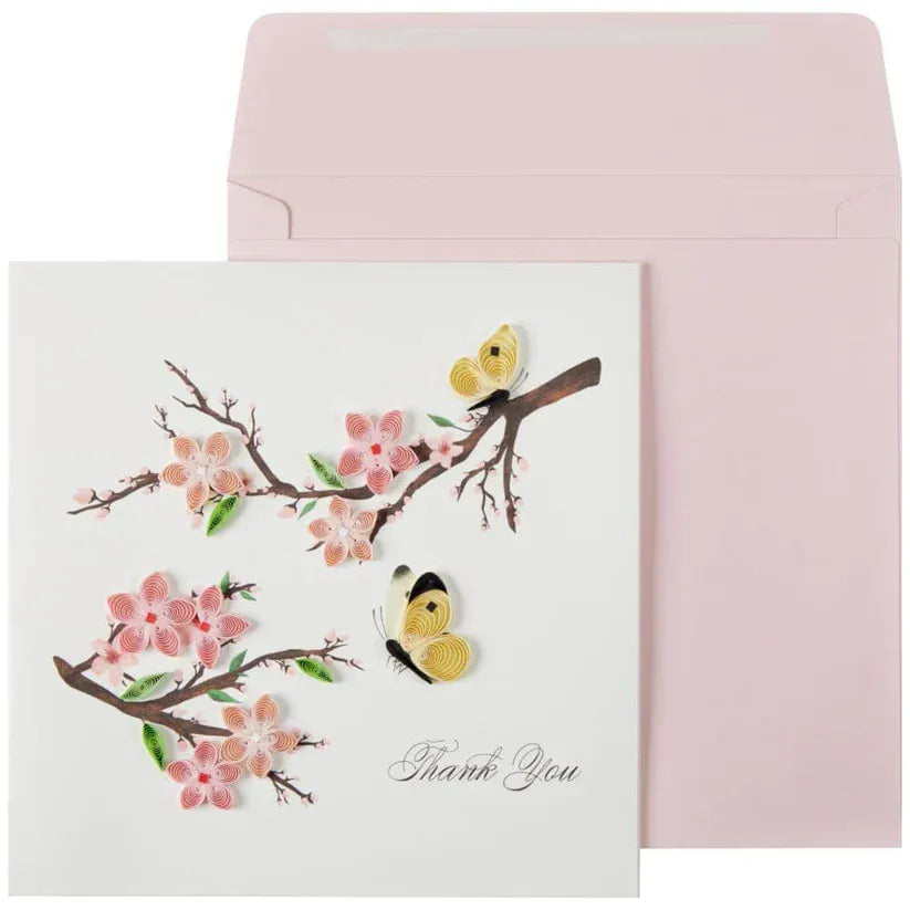 Niquea.D Cards Quilled Cherry Blossom Thank You Card