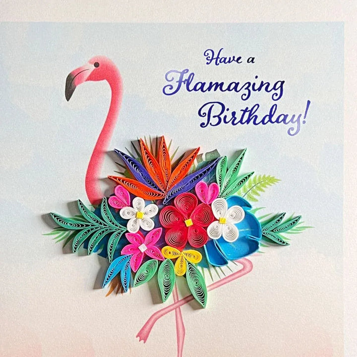 Niquea.D Cards Quilled Flamingo Birthday Card