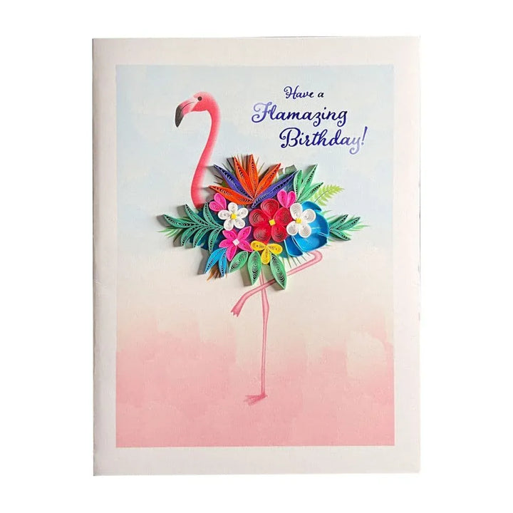 Niquea.D Cards Quilled Flamingo Birthday Card