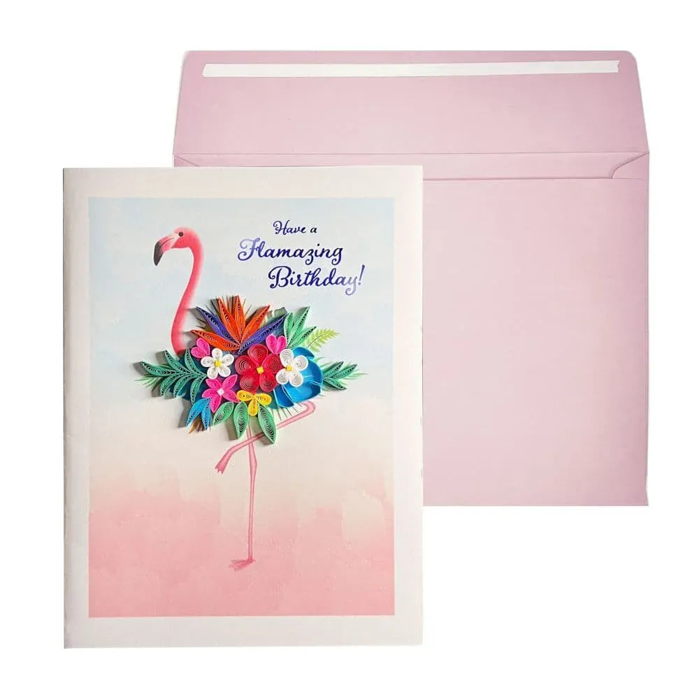 Niquea.D Cards Quilled Flamingo Birthday Card