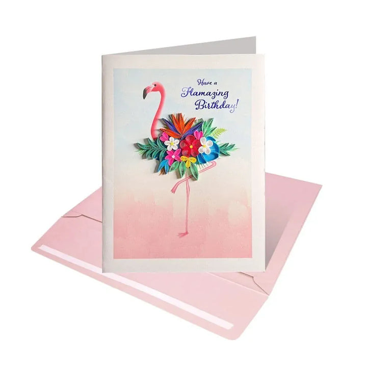 Niquea.D Cards Quilled Flamingo Birthday Card