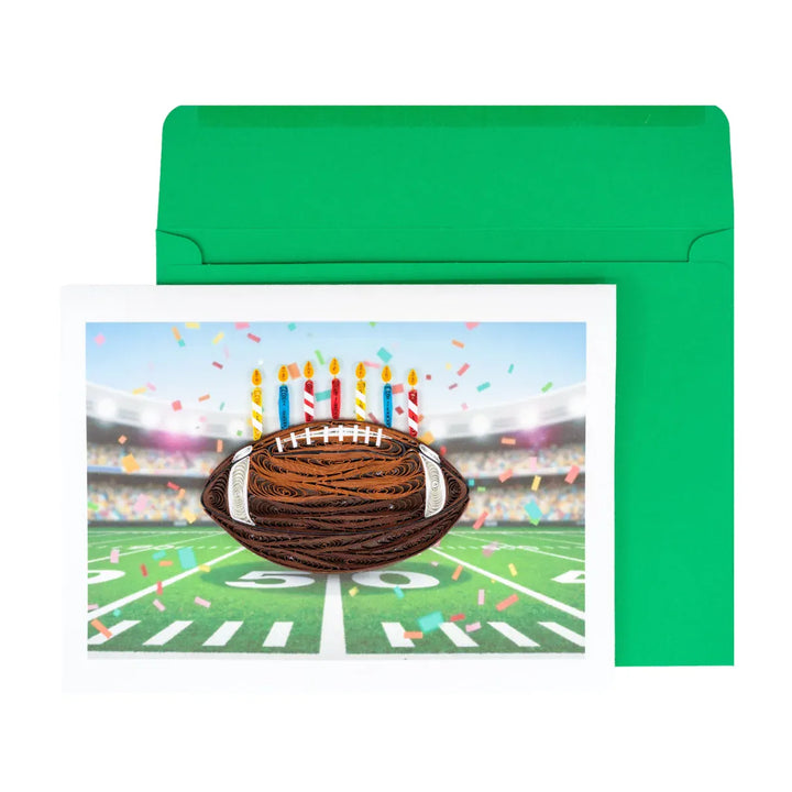 Niquea.D Cards Quilled Football with Candles Birthday Card