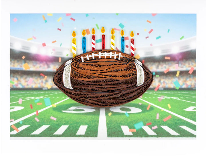 Niquea.D Cards Quilled Football with Candles Birthday Card