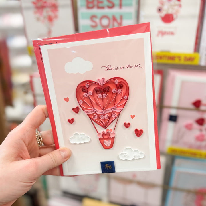 Niquea.D Cards Quilled Hot Air Balloon Valentine's Day Card