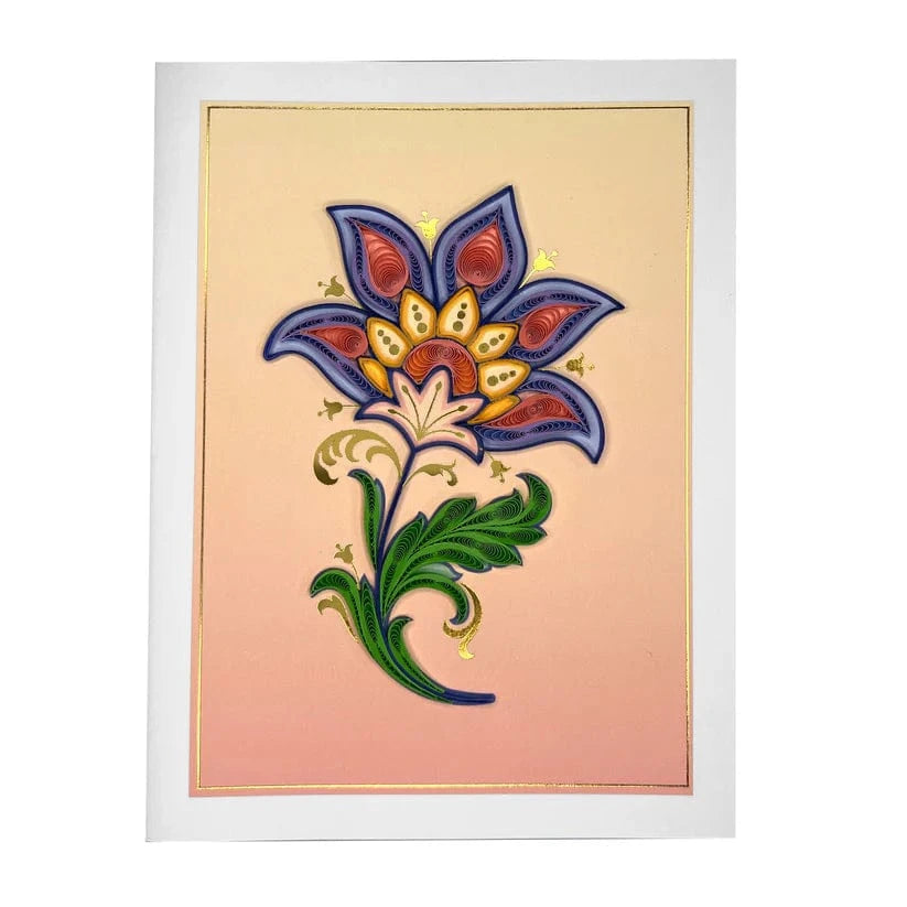Niquea.D Cards Quilled Jacobean Flower Card Blank Card