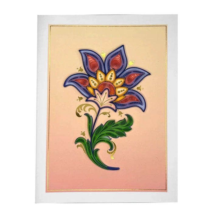 Niquea.D Cards Quilled Jacobean Flower Card Blank Card