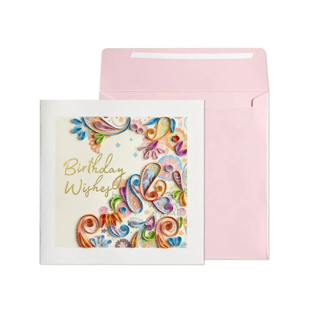 Niquea.D Cards Quilled Paisley Birthday Card