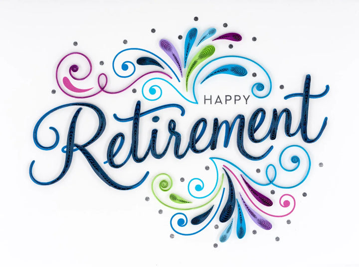 Niquea.D Cards Quilled Retirement Lettering Retirement Card