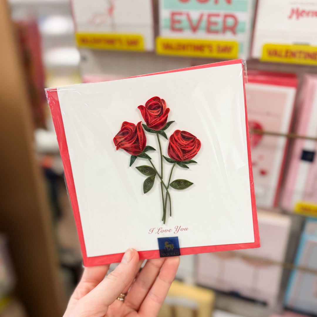 Niquea.D Cards Quilled Rose Bouquet Valentine's Day Card