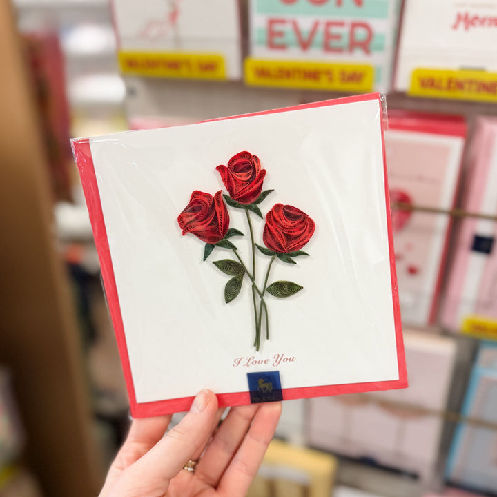 Niquea.D Cards Quilled Rose Bouquet Valentine's Day Card