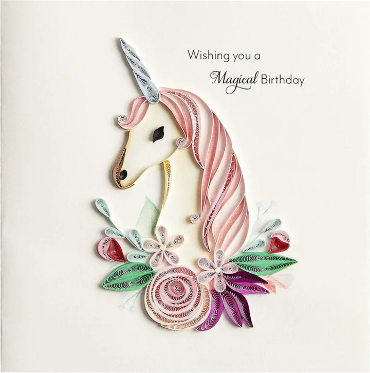 Niquea.D Cards Quilled Unicorn Birthday Card