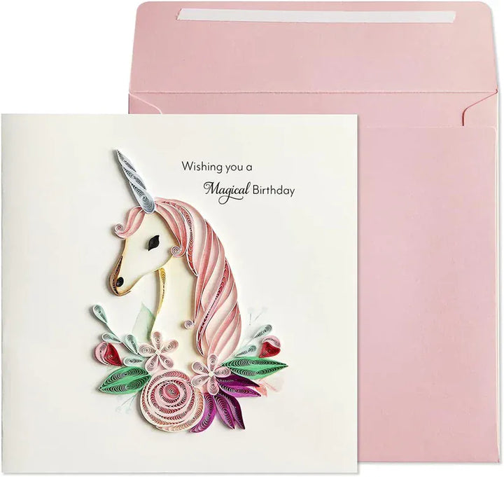 Niquea.D Cards Quilled Unicorn Birthday Card