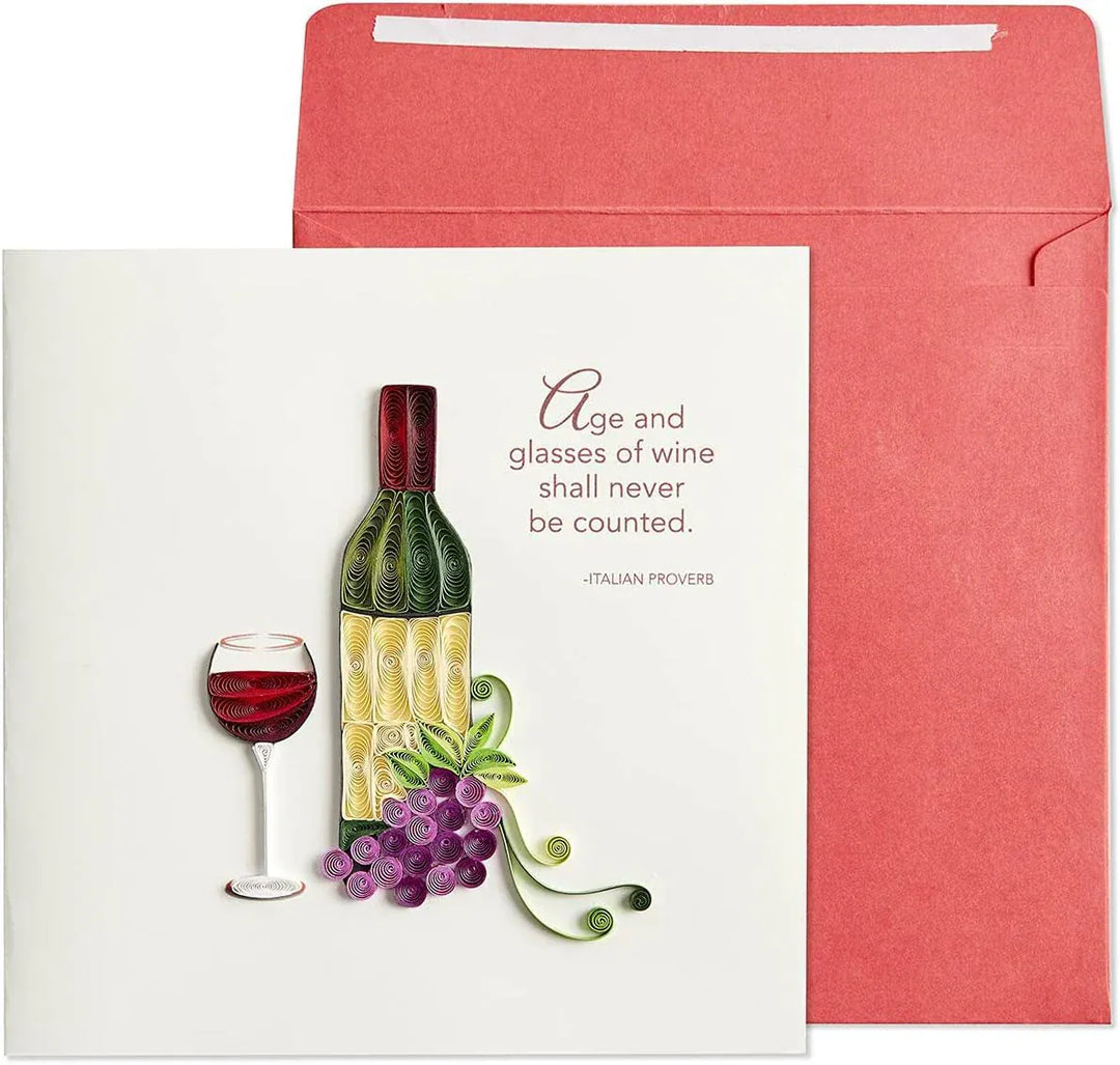 Niquea.D Cards Quilled Wine Bottle Birthday Card