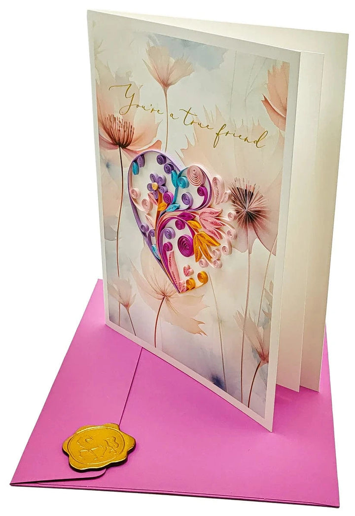 Niquea.D Cards Quilling Heart Friendship Card