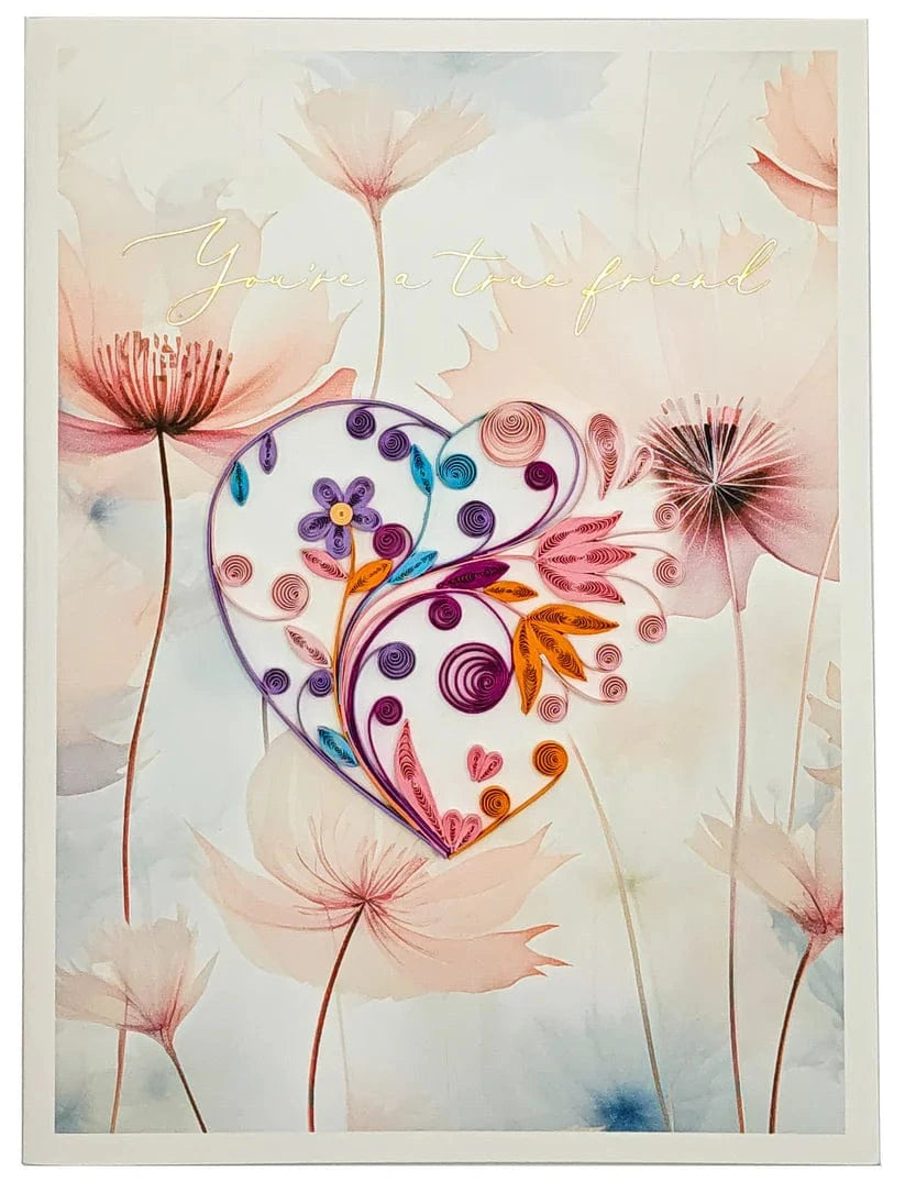 Niquea.D Cards Quilling Heart Friendship Card