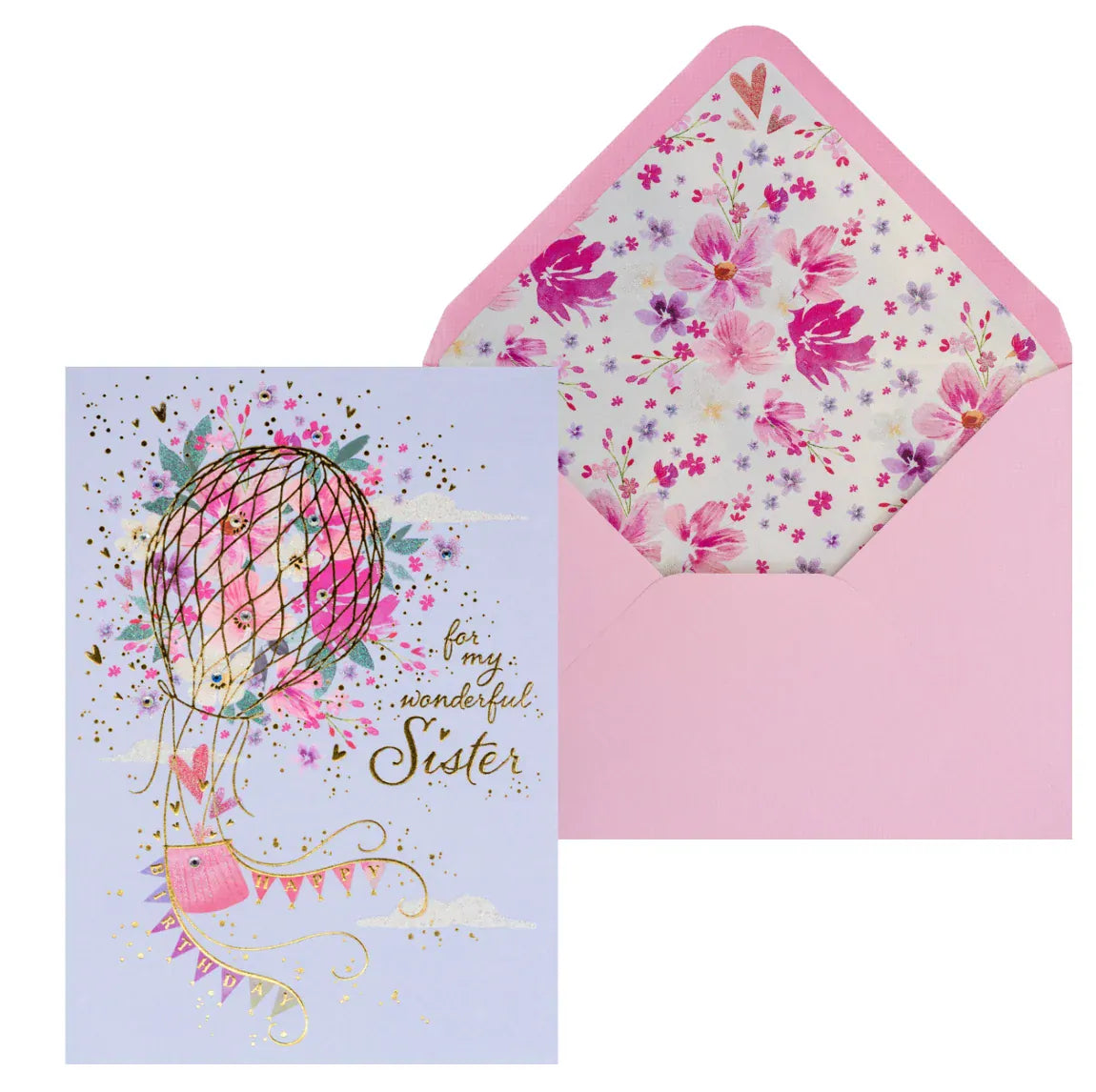 Niquea.D Cards Sister Flower Balloon Birthday Card