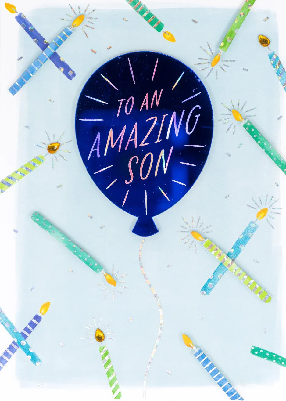 Niquea.D Cards Son Balloons and Confetti Birthday Card