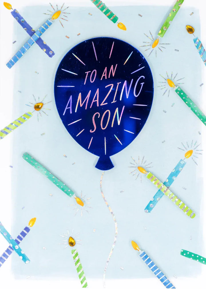 Niquea.D Cards Son Balloons and Confetti Birthday Card