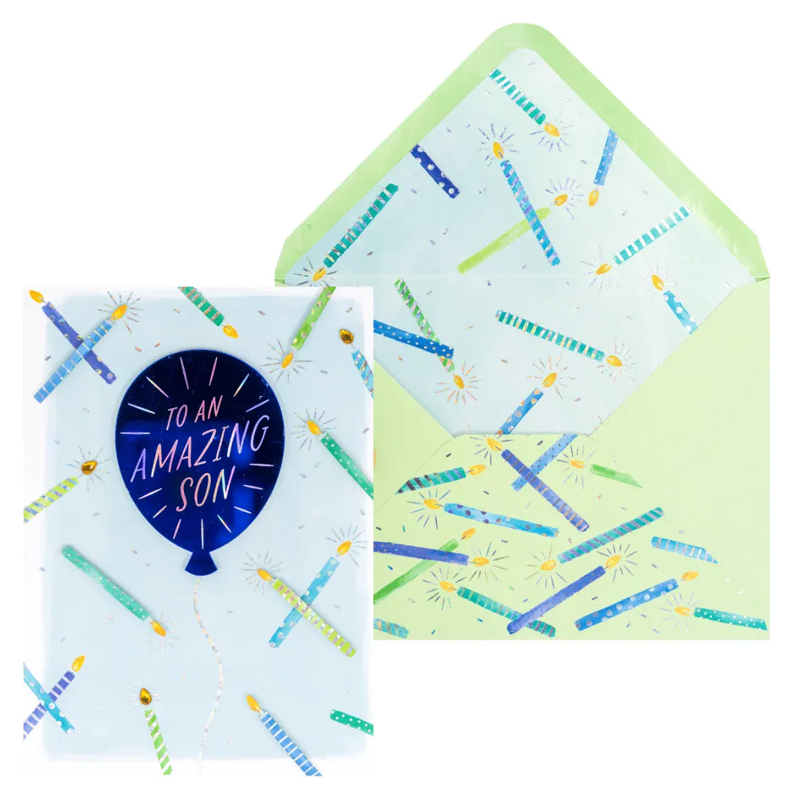 Niquea.D Cards Son Balloons and Confetti Birthday Card