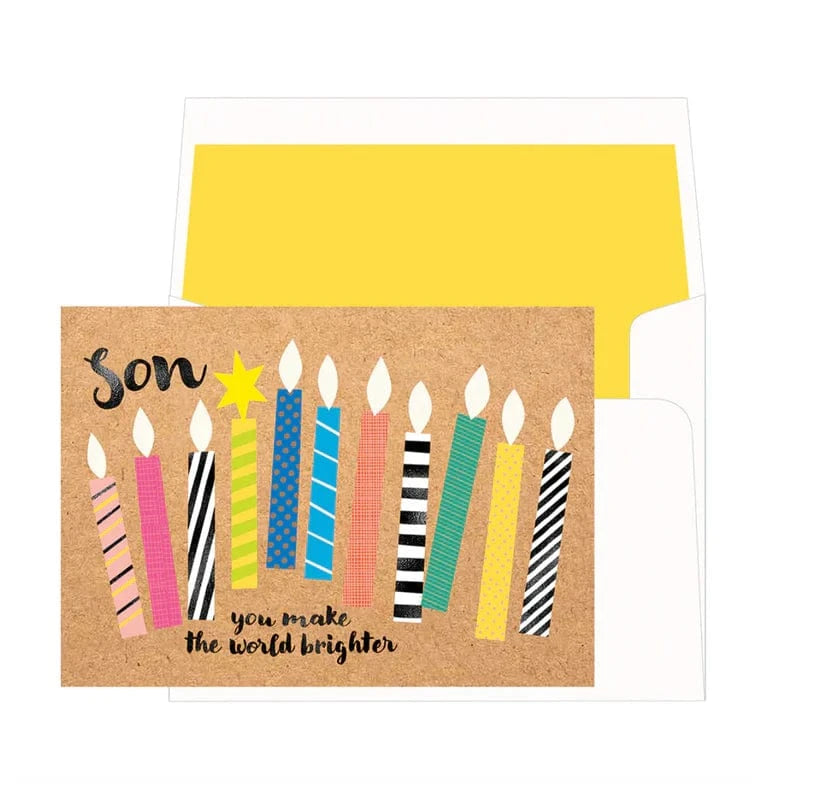 Niquea.D Cards Son Candles on Kraft Family Birthday Card