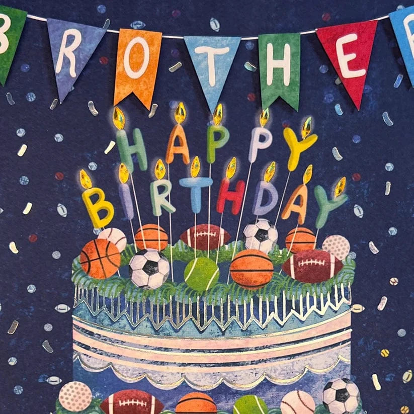 Niquea.D Cards Sports Birthday Cake Brother Birthday Card
