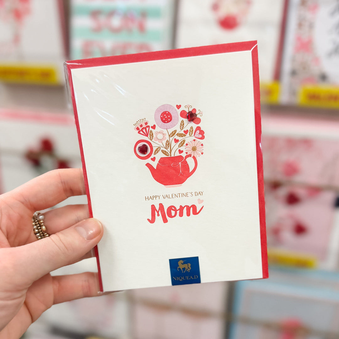 Niquea.D Cards Teapot Floral Mom Valentine's Day Card