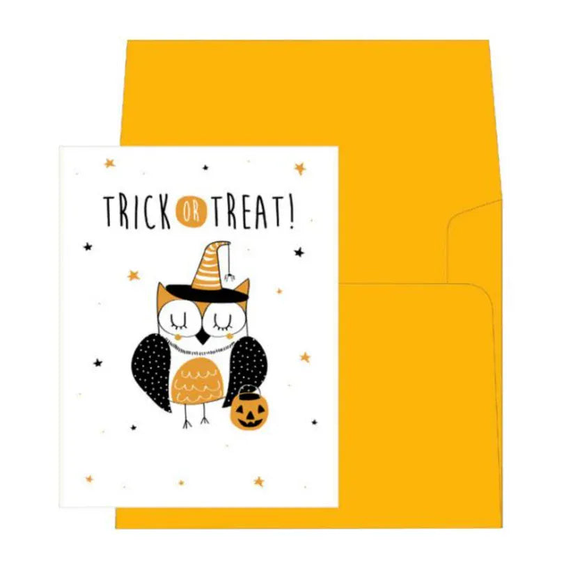 Niquea.D Cards Trick Or Treat Owl Halloween Card