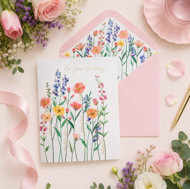 Niquea.D Cards Vellum Growing Flowers Birthday Card