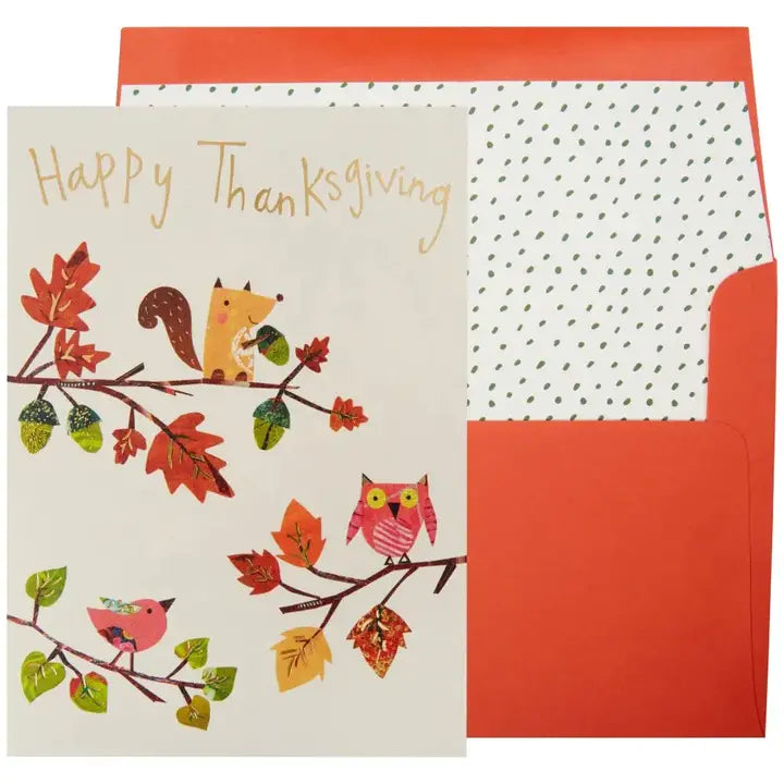 Niquea.D Cards Watercolor Fall Foliage Thanksgiving Card